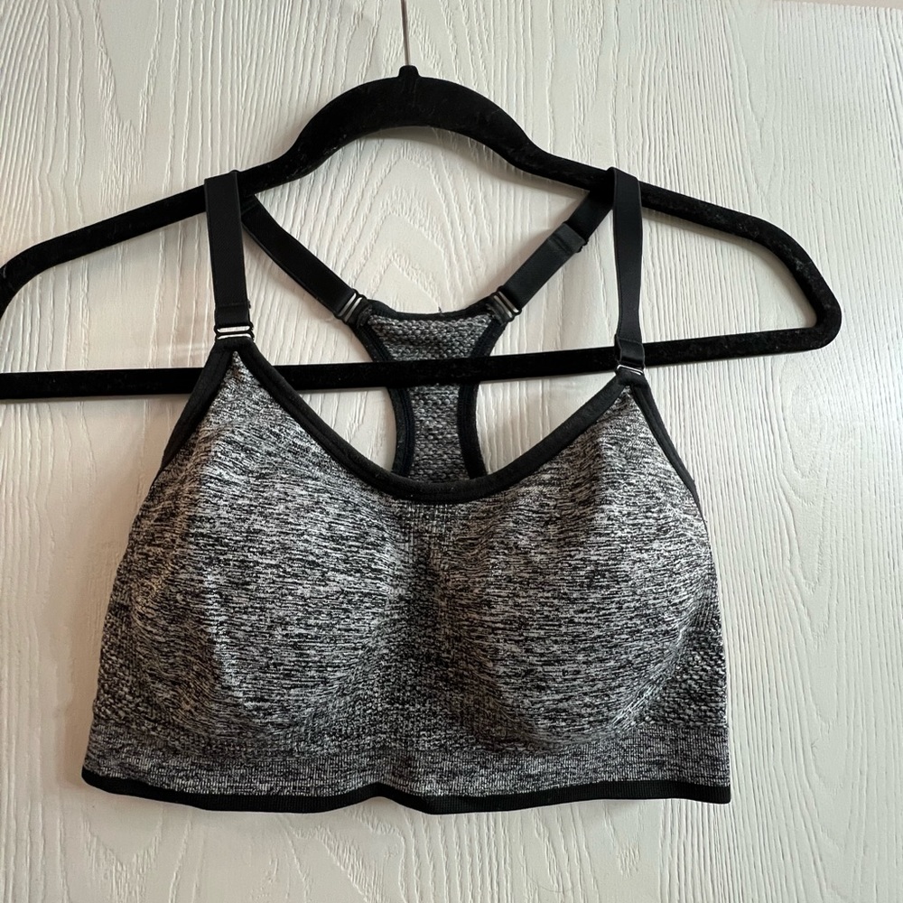 Victorias Secret Sports Bra, size small, black and grey